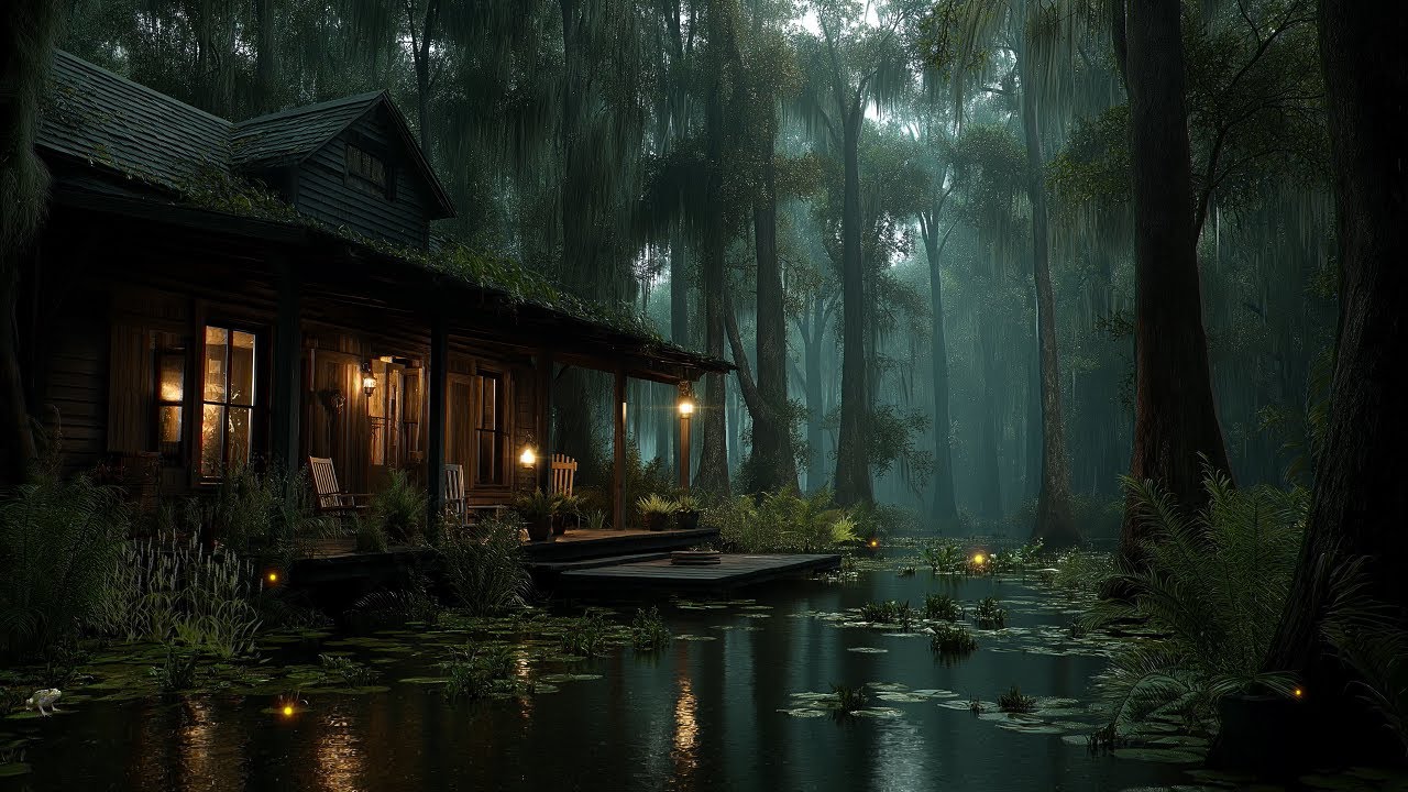 Bayou Ambience | Cicadas, Frogs, & Gentle Water | Sounds of the Swamp 🌿🐊