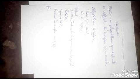 algorithme qui calcul et affiche la surface d