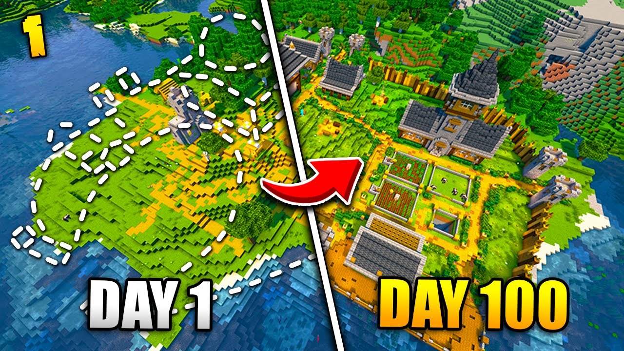 I Made the Best Village in 100 Days of Hardcore Minecraft - YouTube