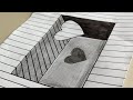 How to draw 3D heart ❤️❤️ || How to draw 3D Drawing || #viral #trending #drawing