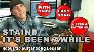 Video thumbnail of "Staind Its Been Awhile EZ guitar song lesson with TABS and strum patterns"