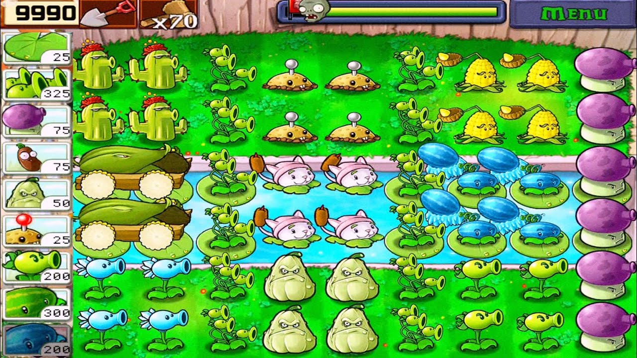 Plants vs Zombies || Survival Pool Highlight || All Plants vs All Zombies || Full HD [ 1080p ]