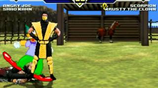 MUGEN: Angry Joe & Shao Kahn vs Scorpion & Krusty the Clown