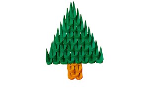Easy Mini 3D Origami Christmas Tree 1 - Only 76 Pieces Simple Diy Tutorial Resimi