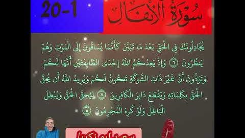 سورة الانفال:آيات العشرين الأولى بصوت خاشع 🌺🥹@أجملتلاواتالقرآنالكريم-ض8ظ @hamzaboudibofficial