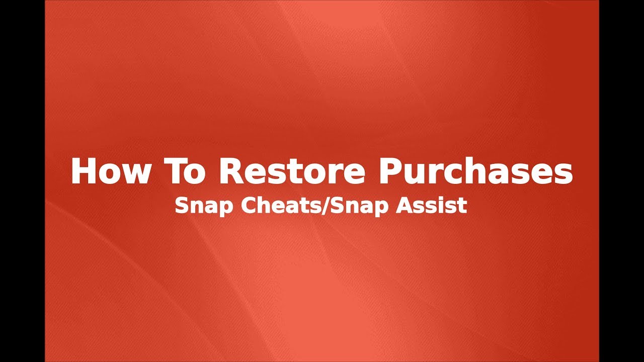 Snap Cheats: How to Restore Purchases