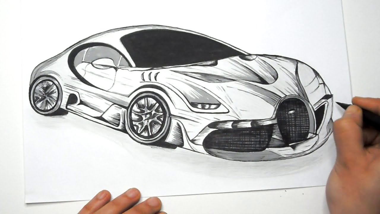 come disegnare una Bugatti chiron ,how to draw a Bugatti chiron - YouTube