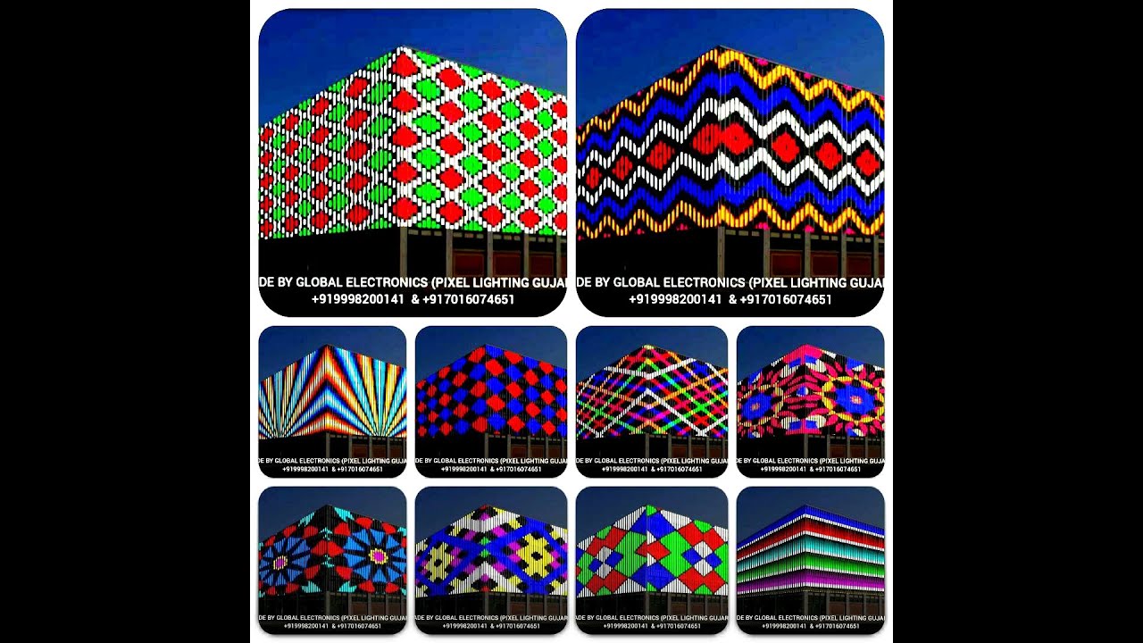 Pixel led lighting building installation..Video no 36  पिक्सल एलईडी तोरनम, पिक्सल एलईडी बेल्ट