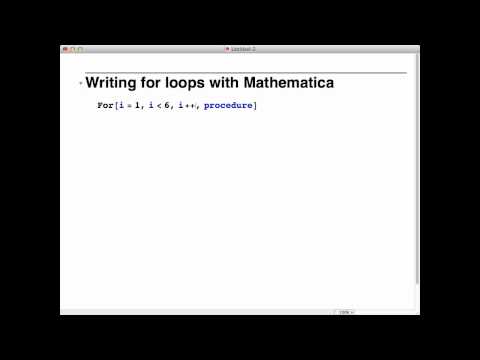 Writing for loops using Mathematica