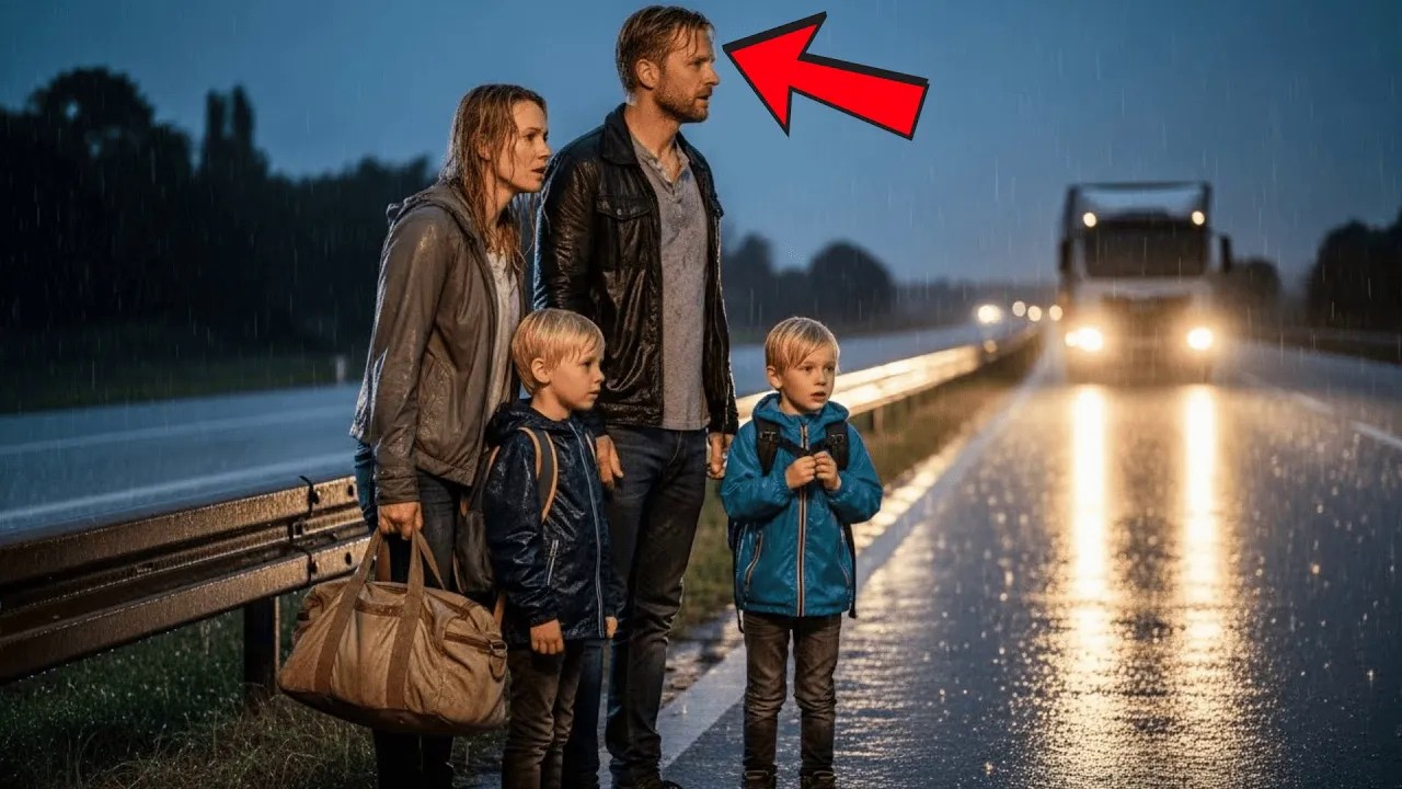 Ein LKW Fahrer Sah Eine Familie Im Regen Laufen — Eine Einzige Entscheidung Veränderte Ihr Leb