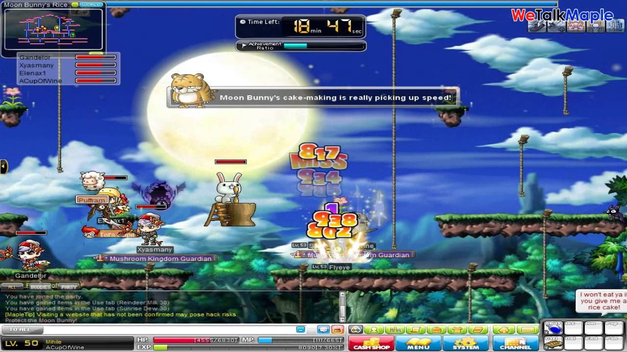 LIVESTREAM!!!! - MapleStory 2nd job Mihile at Moon bunny pq - YouTube