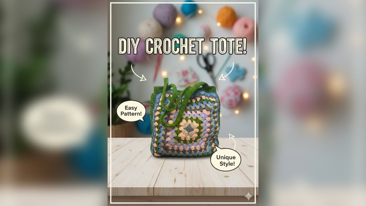 Super easy crochet tote bag with step by step tutorial #crochet 
