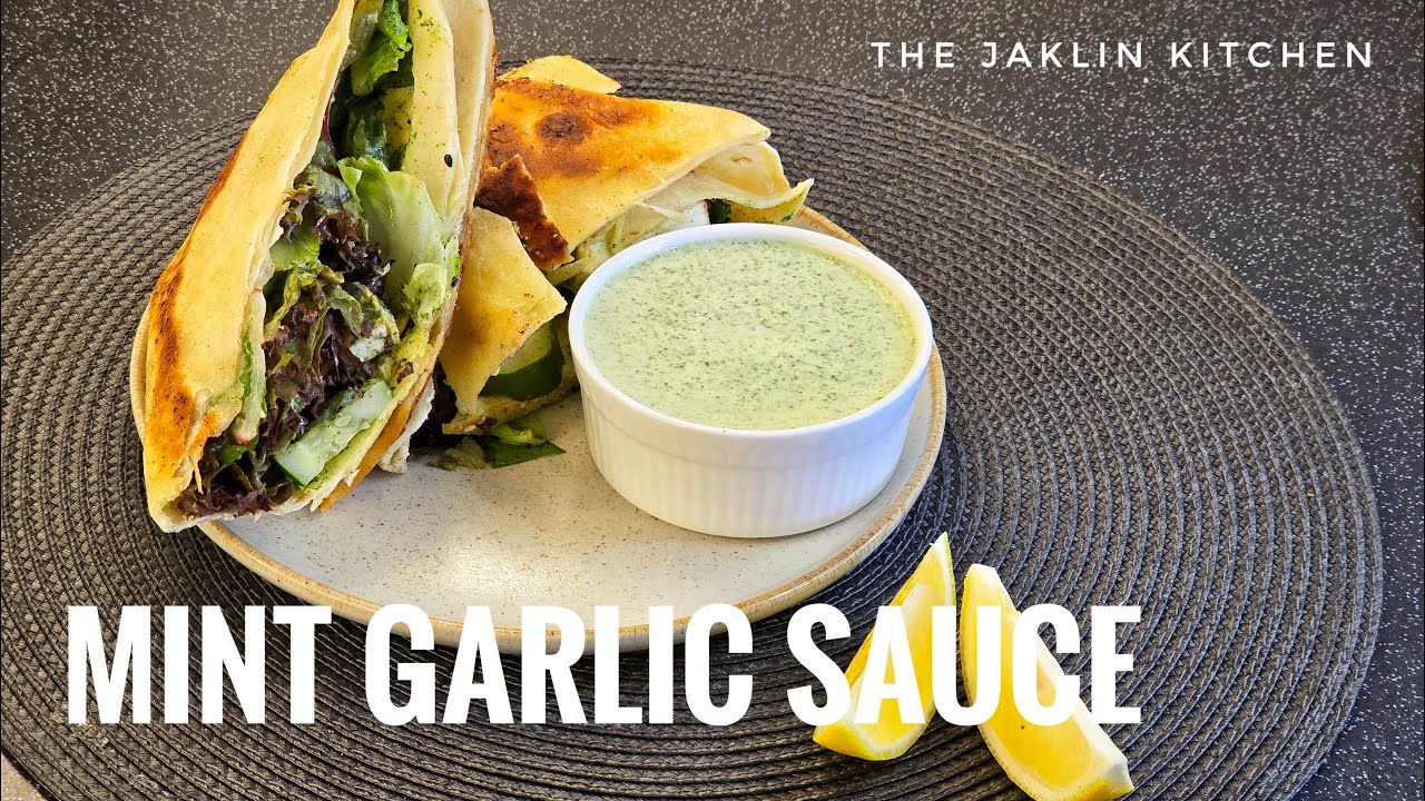 Easy Homemade Mint Garlic Sauce - delicious as a dip, topping or sauce.