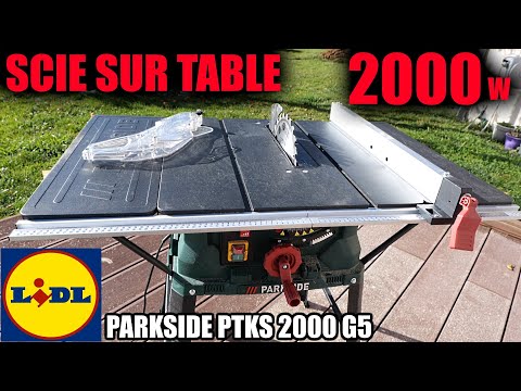 LIDL Scie circulaire de table PARKSIDE PKTS 2000 G5 5000 RPM 3200 RPM 254 MM 2 vitesses !