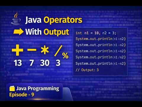 Episode 09 | Arithmetic & Assignment Operators with Output | Java ...