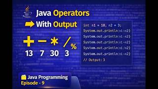 Episode 09 | Arithmetic & Assignment Operators with Output | Java Programming