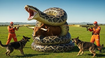 Emergency  Rescue Team Saves Exhausted Cow From Giant Python’s Deadly Bite🐂🐍