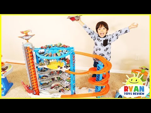 Biggest Hot Wheels Super Ultimate Garage Playset with Ryan's Toy Cars Collection