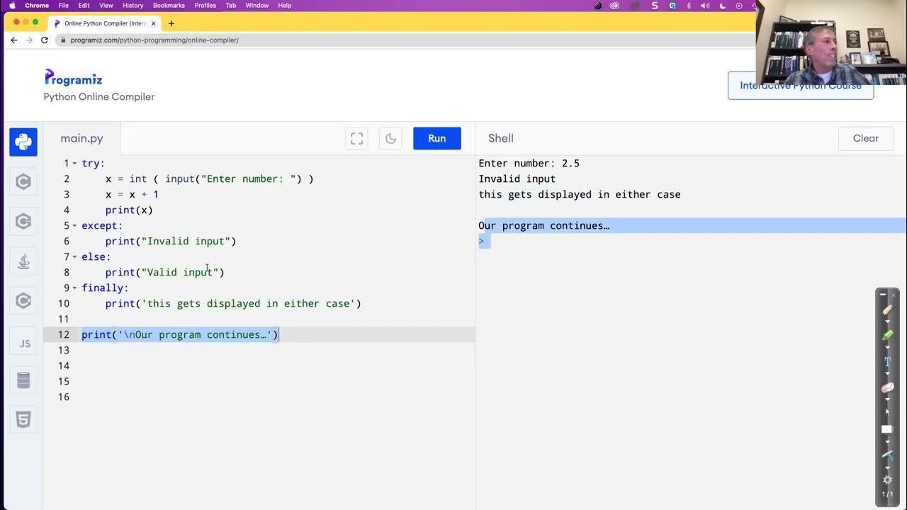 Python 10 Error handling with try, except, else and finally - YouTube