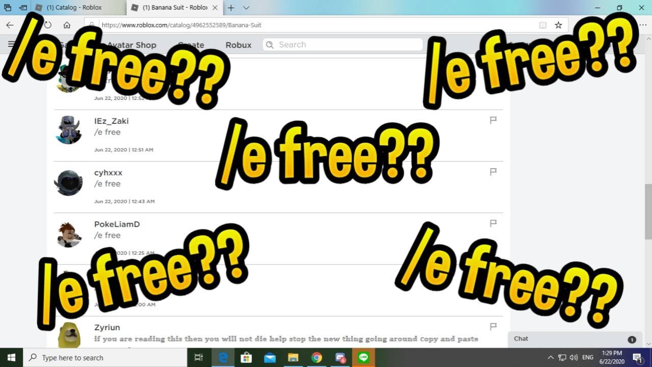 Roblox /e free คืออะไร?? YouTube