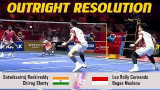 OUTRIGHT RESOLUTION | Satwiksairaj Rankireddy/Chirag Shetty VS Leo Rolly Carnando/Bagas Maulana