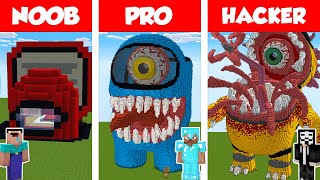 Minecraft NOOB vs PRO vs HACKER: AMONG US HOUSE BUILD CHALLENGE in Minecraft \/ Animation