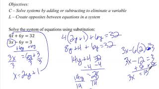 A1 6 3 Solving Systems using Elimination