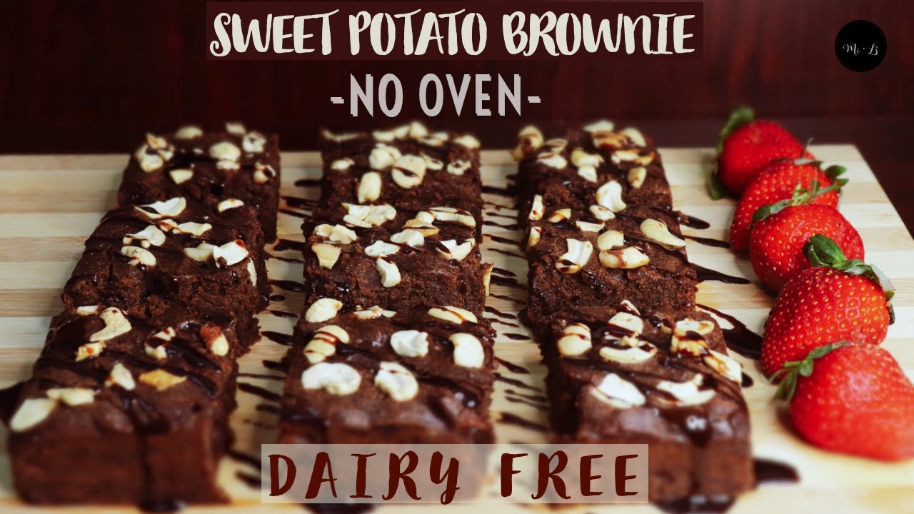 sweet potato brownie/சர்க்கரை வள்ளி கிழங்கு brownie/dairy free fudgy brownie/NO OVEN brownie recipe