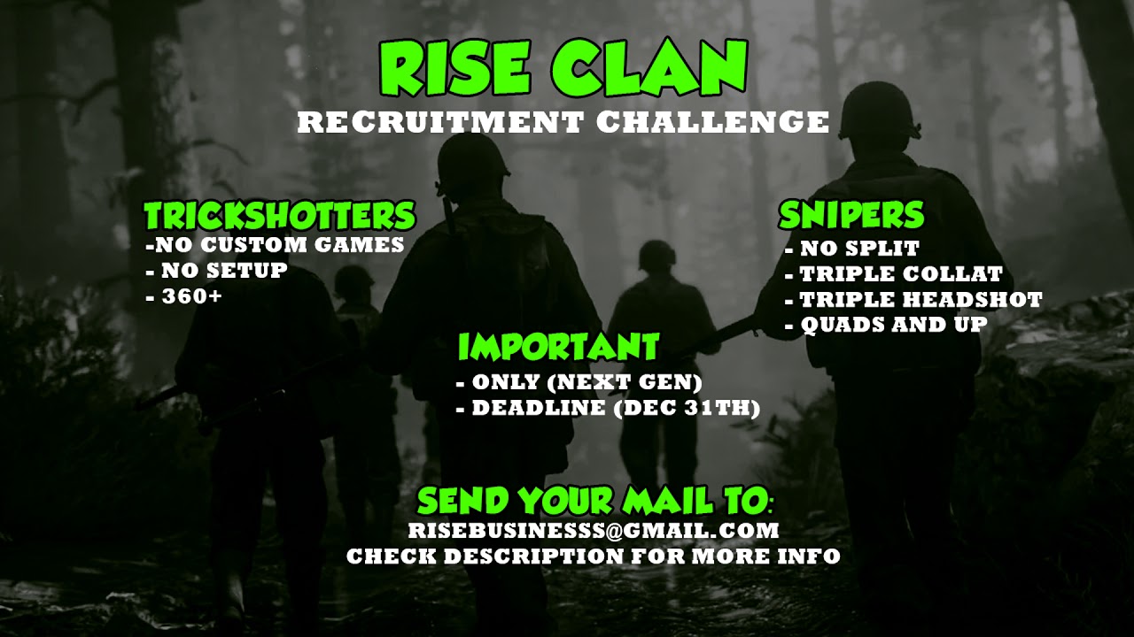 RiSe Clan : Recruitment Challenge ! 