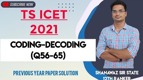 TS ICET 2021 Coding-decoding (Q56 - Q65) Previous year paper solutions | Shift-1 | SSC Telugu