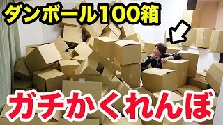 家でダンボール100箱使ってガチかくれんぼ対決したら楽しすぎた！！