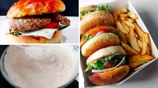 أنجح برجر منزلي مع طريقة عمل صوص ماكدونالز +سر خبز البرجر القطني ?burger recipe
