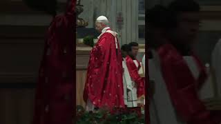 Pope Leo XIV Sprinkles Holy Water on the Faithful as the Hymn Vidi Aquam is sung #popeleoxiv