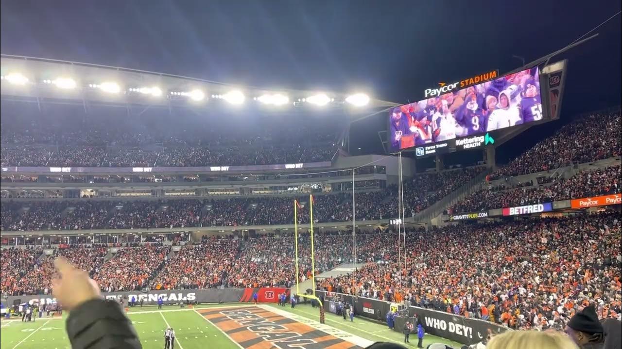 Who Dey chant echoing through Paycor Stadium, WildCard Playoff vs Ravens, 1/15/2023 Who Dey chant echoing through Paycor Stadium, WildCard Playoff vs Ravens, 1/15/2023
