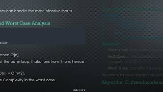 Understanding Worst Case Complexity in Algorithms A B and C