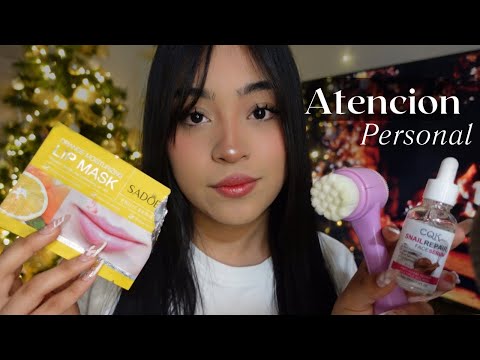 ASMR limpio tu carita y te consiento antes de dormir 🌙💤💕 