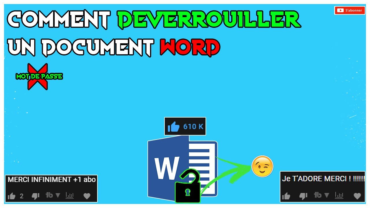 comment déverrouiller un document Word YouTube