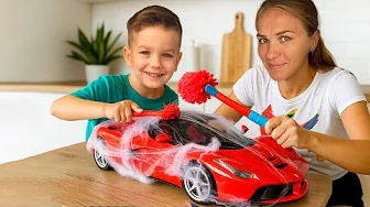 Mark + mom plays with 100 toy cars | 25 minutes showcase