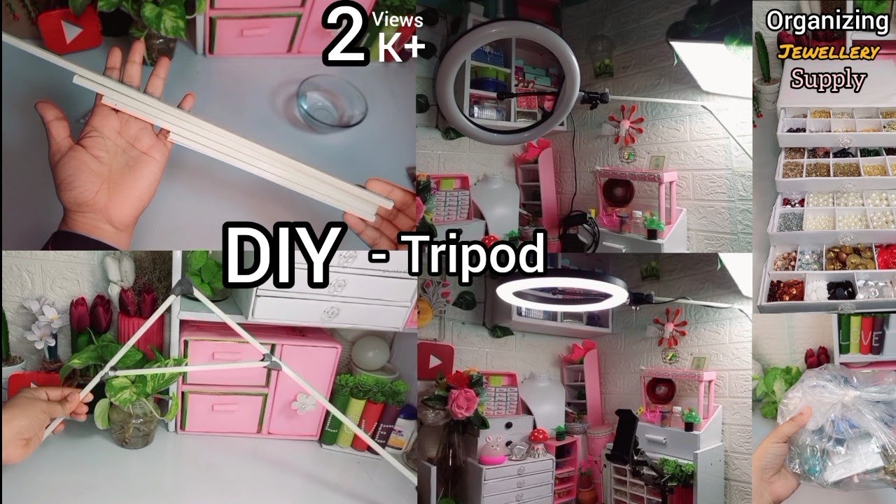 DIY Easy homemade Tripod 🤔😲!! How to make Tripodat home | Handmade mobile Tripod | Organizing beads.