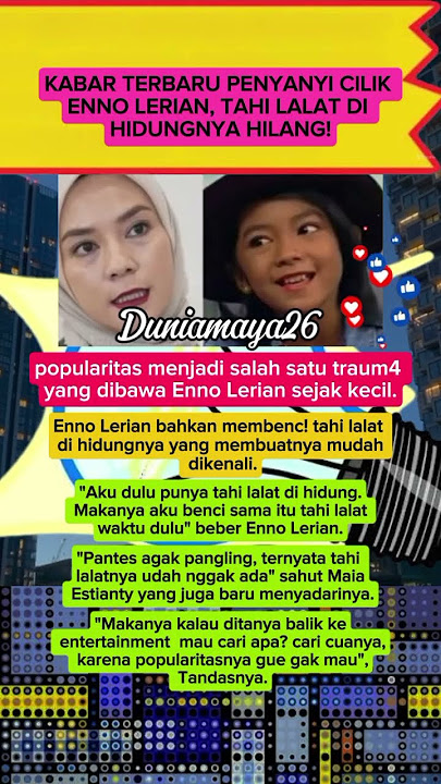 Kabar terbaru penyanyi cilik ENNO LERIAN, tahi lalat di hidungnya hilang!