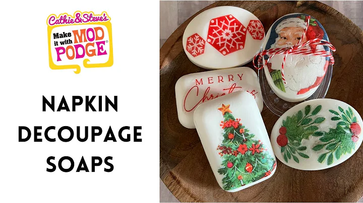 Holiday Napkin Decoupage Soaps with Mod Podge