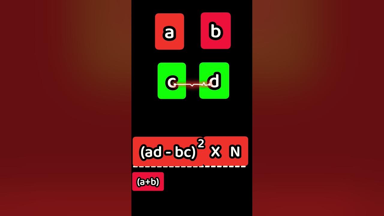 Shortcut trick chi square test 2x2 contingency table formula easy