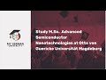 Study M.Sc. Advanced Semiconductor Nanotechnologies at Otto von Guericke Universität Magdeburg