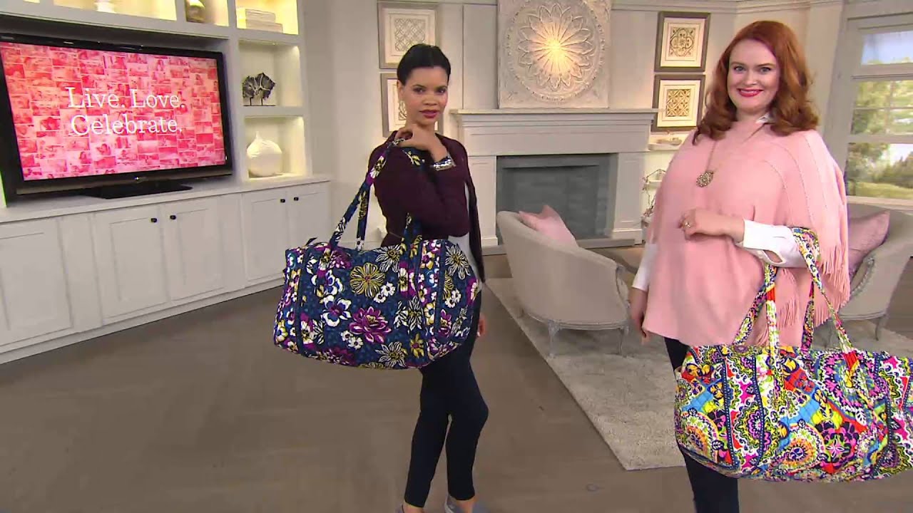 Vera Bradley Microfiber Large Double Handle Duffel with Mary Beth Roe