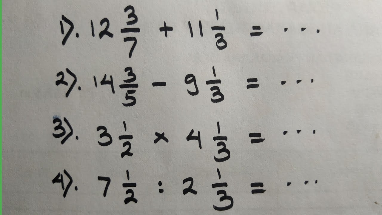 Cara Mudah Penjumlahan, Pengurangan, Perkalian dan Pembagian Pecahan #Part 3