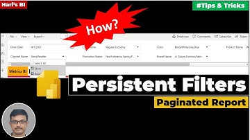 Persistent Filters in #PowerBI Paginated Reports | How to retain the filters in Power BI Reports