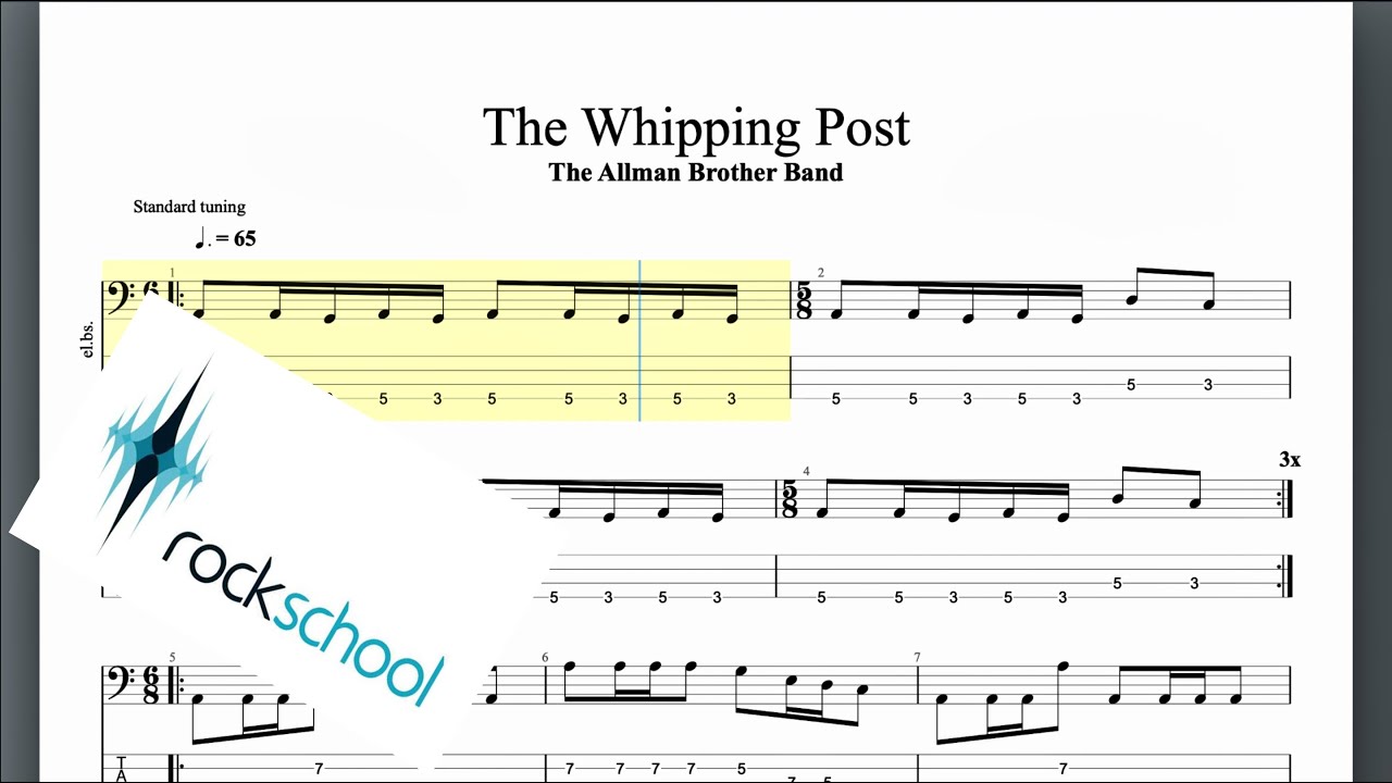 The Whipping Post Rockschool Grade 5 Bass The Whipping Post Rockschool Grade 5 Bass