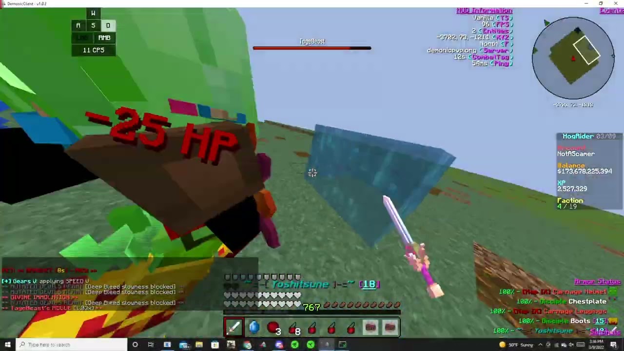 CosmicPVP Factions MAXED META GOD KILL END OF THE MAP CARANGE (Demonic)