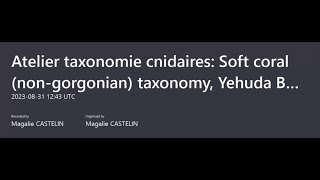 Atelier taxonomie cnidaires  Soft coral non gorgonian taxonomy, Yehuda Benayahu Tel Aviv University screenshot 2