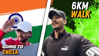 6km Walk | Going to India | Chest & tricep Workout